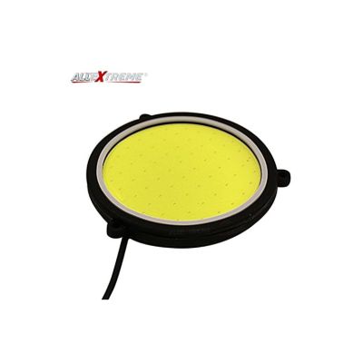 Allextreme EXRDL2P 72mm Round COB LED Switchback Daytime Running Light Compatible with All Cars (Set of 2) (Yellow)