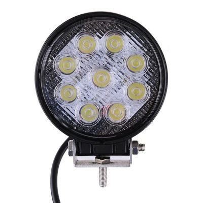 Allextreme EX4RNF1 9 LED Round Fog Light 4 Inch Waterproof Flood Lamp with Mounting Brackets for Motorcycle and Cars (27W, White Light, 1 PC)