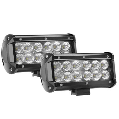 Allextreme EX12F7W2 12 LED Fog Light Bar 7.5 Inch Waterproof Worklight for Bikes Motorcycles and Cars (36W, White Light, 2 PCS)