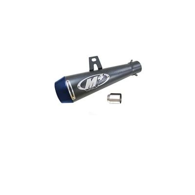AllExtreme EX51MSB 51mm Inlet Long Grenade Launcher Shape Exhaust Pipe Muffler Silencer with Explosion Fire Shot Sound Compatible for Scooter Motorbike (Blue Tail)