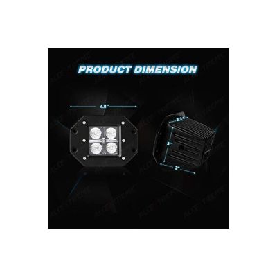AllExtreme EX6CFL2 Dually Flush Mount 4D Optic Projector Lens CREE LED Fog Light for Truck Jeep Tractors (18W, White Light, 2 PCS)