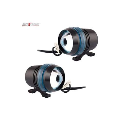 Allextreme EXBU3F2 U3 LED Fog Light Universal Spot Driving Head Lamp with Blue Ring for Cars Bikes and Motorcycles (8W, White & Blue Light, 2 PCS)