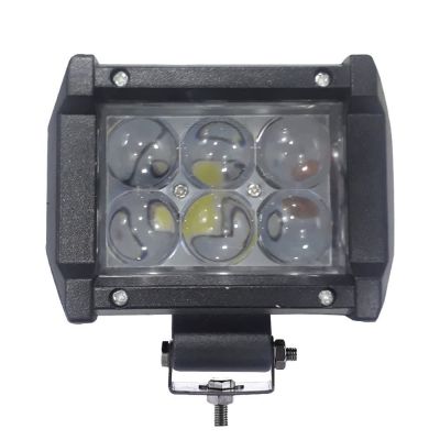 Allextreme EX6OL1P 6 LED Fog Light Bar 4 inch Waterproof High Beam CREE Work Light for Motorcycle Car Truck and Jeep (18W, White Light, 1 PC)