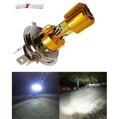 AllExtreme H4 Missile Projector LED Headlight Bulb for Motorcycle, Scooter, Car, Truck, ATV (9W, Golden, Pack of 1)