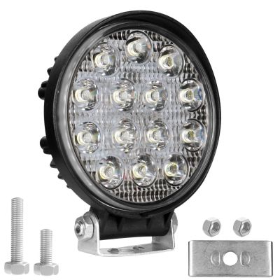 Allextreme EX14RW1 14 LED Round Fog Light 4 Inches Waterproof Off Road Driving Lamp for Car and Motorcycle (42W, White Light, 1 PC)