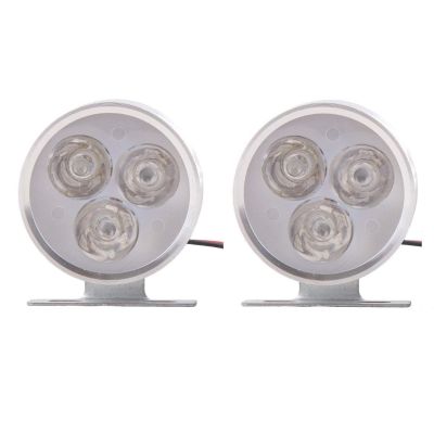 Allextreme EX3LLR2 3 LED Round Multicolor Strobe LED Light Police Warning Flash Lamp for Bike, Car, Motorcycle, and SUV (5W, Red, 2 PCS)