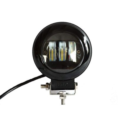 Allextreme EXM202W 3 LED Round Fog Light 4 Inches Waterproof Driving Spot Lamp with Mounting Bracket for Car and Motorcycle (30W, White Light, 1 PC)