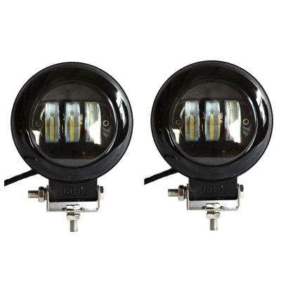 Allextreme EXM201W 3 LED Round Fog Light 4 Inches Waterproof Driving Spot Lamp with Mounting Bracket for Car and Motorcycle (30W, White Light, 2 PCS)