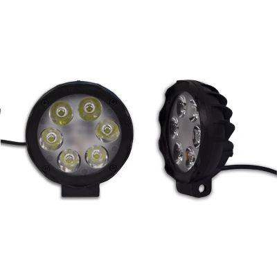 Allextreme EXR2FL 6 LED Fog Light for Motorcycle Car ATV Jeep 4x4 Tractor Off Road Waterproof Dustproof Shockproof 3 inches Lamp with Mounting Stand (18W, Pack of 2)