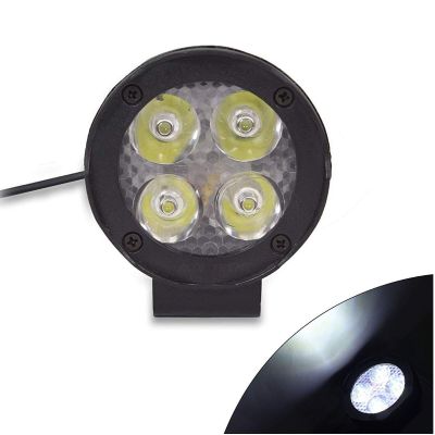 Allextreme EX4F3I1 4 LED Round Fog Light Waterproof 3 inches Lamp with Mounting Stand for Motorcycle and Cars (12W, White Light, 1 PC)