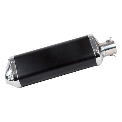 AllExtreme EXSMSB1 1.5-2'' Exhaust Muffler Silencer Universal Stainless Steel Inlet with Removable DB Killer for Street Sports Bikes, Motorcycles and Scooters- Black