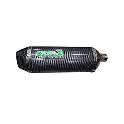 Allextreme EX51SCA 38-51Mm Stainless Steel Triangle Pipe Exhaust Muffler Silencer System with Db Killer Compatible for Modified Scooter (Carbon)