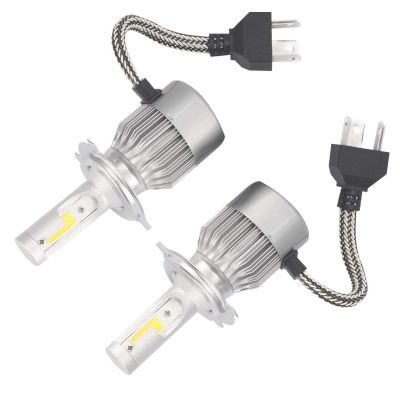 AllExtreme EXC6H4W 36W H4 LED Headlight 3800LM Driving Headlamp Conversion Kit 6000K High/Low Bright Beam Chip IP67 Fog Light for SUVs Trucks Sedans Motorcycles (White, 2Pcs)