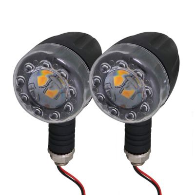 Allextreme EXTSI02 Universal Turn Signal Indicator Light Front/Rear Round Blinker Bulb For Motorcycles (2 Pcs, Amber)