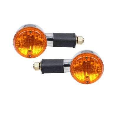 Allextreme EXTSLBY2 Yellow Glass Turn Signal Side Indicator Lights Front Rear Blinkers Lamp for Bikes & Motorcycle (Amber Light, 2 PCS)