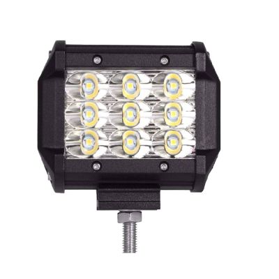 Allextreme EX9SFL1 9 LED Square Fog Light 4 Inches Waterproof Driving Spot Lamp with Adjustable Mounting Bracket for Cars Motorcycle and Bike (27W, White Light, 1 PC)
