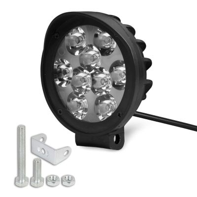 Allextreme EX9FNW1 9 LED Round Fog Light 3 Inches Waterproof Driving Spot Lamp with Mounting Bracket for Car, Motorcycle, SUV, ATV and Outdoor (27W, White Light, 1 PC)