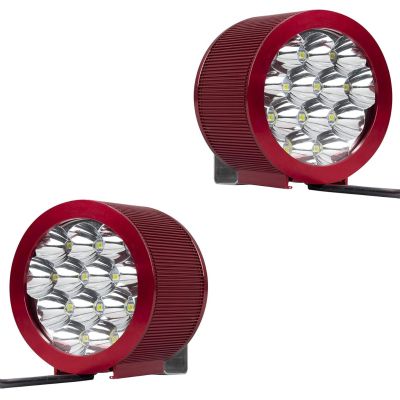 Allextreme EX12FH2 12 LED Fog Light with Attached High Decibel Loud Sound Horn for Motorcycle and Cars (Random Colors, 2 PCS)