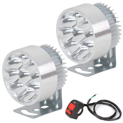 Allextreme EXG9FGS 9 LED Round Fog Light Spot Beam Waterproof Heavy Duty Work Light with Switch for Motorcycle Jeep Off Road Cars Truck Boat (9W, White Light, 2 PCS)
