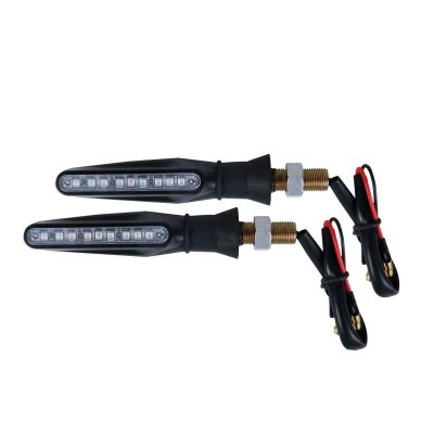 Allextreme EXBILB2 Bar Style 9 LED Side Indicator Light Front Rear Universal Fit Turn Signal Lamp for Bikes and Motorcycles (Blue, 2 PCS)