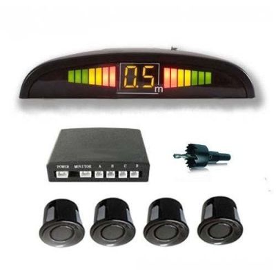 AllExtreme EXRPSFC Car Reverse 4 Parking Sensor System Reverse Backup Radar System with LED Display