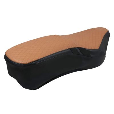 AllExtreme EXBSCET PU Leather Motorcycle Bike Seat Cushion Cover Anti Skid Seat Cover for Standard and Electra 350cc and 500cc (Tan)