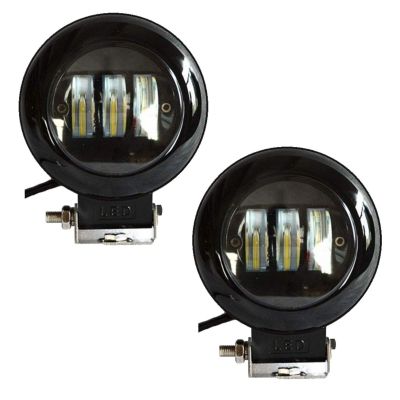Allextreme EX4IFL2 3 LED Headlight Lamp Universal Waterproof Off Road Driving CREE LED Fog Light for Bike, Jeep and Cars (40W, White, 2 PCS, 6 Months Warranty)