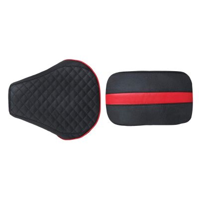 Allextreme PU Leather Seat Cover with Anti Skid Split Cushion Reinforced Stitching Dust Water Resistant for 350cc Bullet Classic Models (Black & Red)
