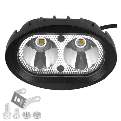 Allextreme EXER8F1 2 LED Oval Projector Fog Light Auxiliary Waterproof Spot Beam Off-Road Driving Lamp for Motorcycle and Cars (20W, White Light, 1 PC)