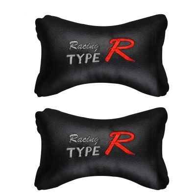 Allextreme EXCHNP2 PU Leather Car Headrest Neck Head Pillow Cushion with Adjustable Straps for SUV Travel Seat (Random Colors, 2 Pcs)