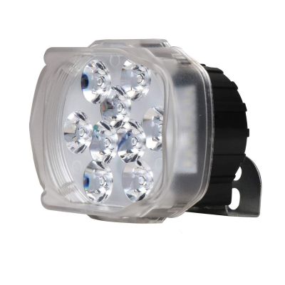 Allextreme EX9FM1B 9 LED Fog Light with Red & Blue Beads and Multicolor Strobe Flash Waterproof White Spot Beam Driving Lamp for Motorcycle Bike Car SUV (20W, 1 PC)
