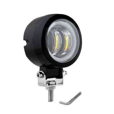 Allextreme EX3IHB1 3 Inch Round White Fog Light with Blue Halo Angel Eye Ring for Bike Motorcycle Car & Off Road SUV (20W, 1 Pc)