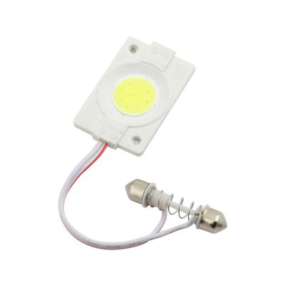 Allextreme Universal T10 LED Parking Light COB 24 SMD Super Bright White Interior Pilot License Plate 1.6W Dome Indicator Lamp Bulb for Car Bike and Motorcycle (1 PC, Round)