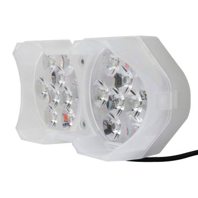 Allextreme EXF18LWS 18 LED Fog Light Spot Beam Waterproof Heavy Duty White Pod Driving Lamp for Motorcycle Bike Car SUV (30W, Spot + Strobe Lamp)