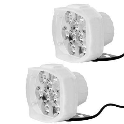 Allextreme EX9RGBW2 9 LED Fog Light Waterproof White Spot Beam Driving Lamp with Red Green Blue Beads for Motorcycle Bike Car SUV (20W, White & RGB Light, 2 PCS)