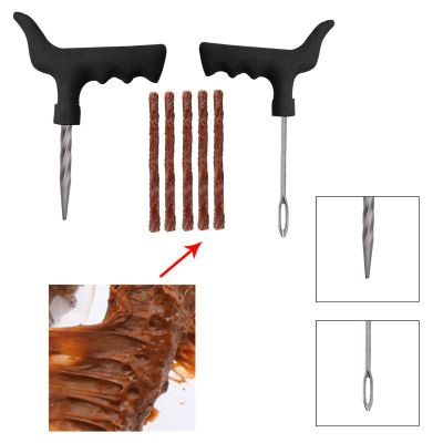AllExtreme EXTTPK5 Complete Tubeless Tyre Puncture Repair Kit with Tire Puncher Emergency Brown Seal Strips (T-Handle Plugger + Puncher Seal Strips)