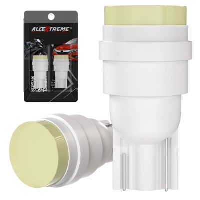 Allextreme EXT10XD Universal T10 LED Parking Light Super Bright Interior Pilot License Plate Dome Indicator Lamp Bulb for Car Bike and Motorcycle (1W, White, 2 PCS)