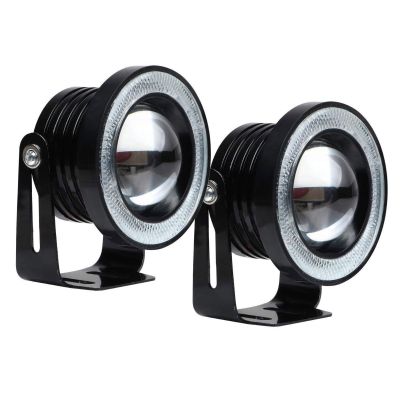 Allextreme EX35BE2P 3.5 Inches Universal Car Projector LED Fog Light COB Halo Blue Angel Eye Rings for Cars (10W, 2 PCS)