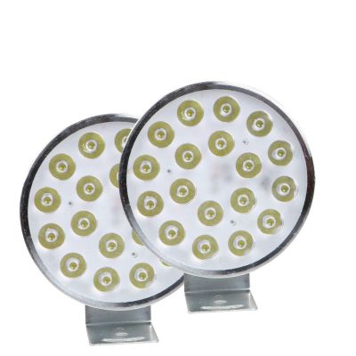 AllExtreme EX18FW2 18 LED Round Fog Light Spot Strobe Beam Driving Lamp with ON/OFF Switch for Motorcycle, Car, SUV and Bikes (36W, White, 2 Pcs)