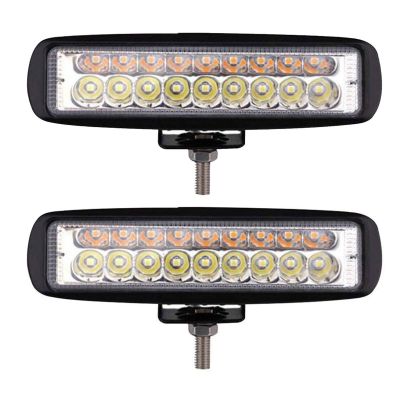 Allextreme EXF18W2 18 LED Fog Light Waterproof 6 inch Dual Row CREE LED Flood Beam Work DRL Lamp for Bikes Cars & Motorcycles (Pack of 2)