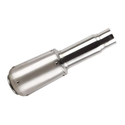 AllExtreme EXEMSL2 51mm Inlet Universal Exhaust Muffler Silencer for Street Sports Dirt Bike and Motorcycles (Silver)