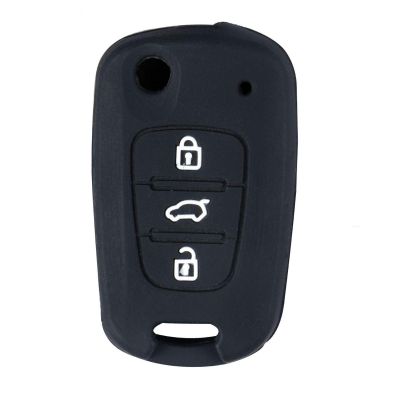 AllExtreme EX3CRKC 3 Buttons Silicone Car Remote Key Cover Shell Case Body for Hyundai i20 Old Models (Black)