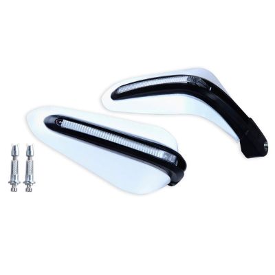 AllExtreme EXHW22W 7/8" 22mm Motorcycle Hand Guard with LED Light Universal Bike Handle Protector Shield Handlebar Protection Gear (White)