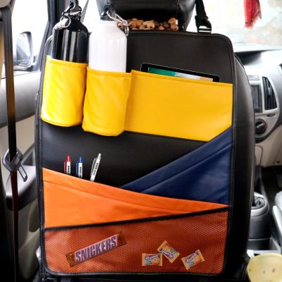 Allextreme EXCBO1AP Universal PU Leather Auto Car Back Seat Organizer with Bottle, Tissue Paper Holder & Multiple Storage Pocket (Multicolor)