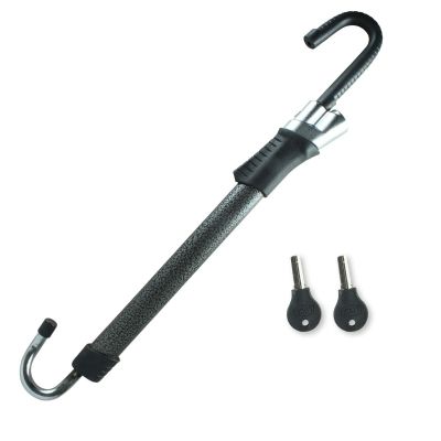 Allextreme CQ-6084 Car Steering Wheel Brake Lock Anti-Theft Retractable Double Hook Car Clutch Pedal Lock Security with 2 Keys