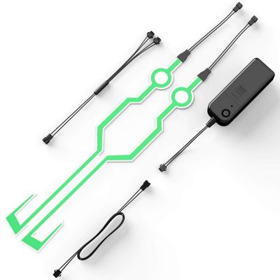 Allextreme Exhnl1G El Led Helmet Light Strip With 3 Modes Flashing Night Bike Motorcycle Riding Signal Sticker (Green), Motorcycling
