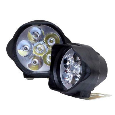 Allextreme EXG3FWS Imported 6 LED Fog Light White Light Waterproof Mirror Mount Driving Work Lamp for Motorcycles and Cars (10W, 2 PCS, 6 Months Warranty)