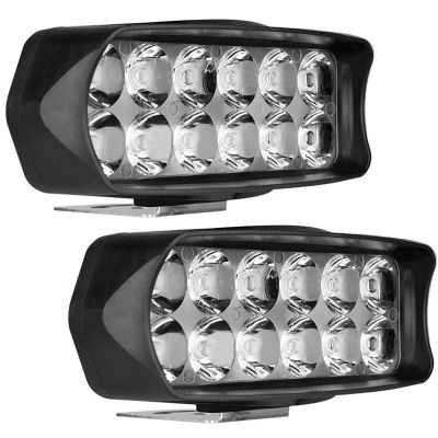 AllExtreme EXL22WW Imported Universal 12 LED Fog Light Off/On Road Driving Work Lamp for Bike Cars and Motorcycle (18W, White Light, 2 PCS)