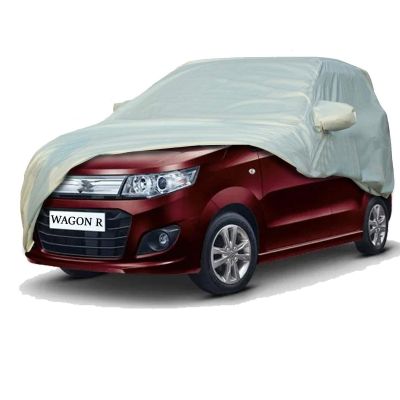 Allextreme W7003 Car Body Cover Compatible with Maruti Suzuki Wagon R Custom Fit Dustproof UV Heat Resistant Indoor Outdoor Body Protection (Silver with Mirror)