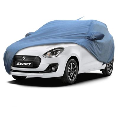 Allextreme SF7006 Car Body Cover Compatible with Maruti Suzuki Swift Custom Fit Dustproof UV Heat Resistant Indoor Outdoor Body Protection (Blue with Mirror)